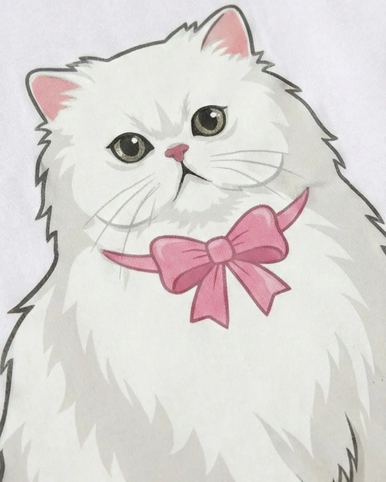 Bowtie Cat Print Lounge Set OMFORT