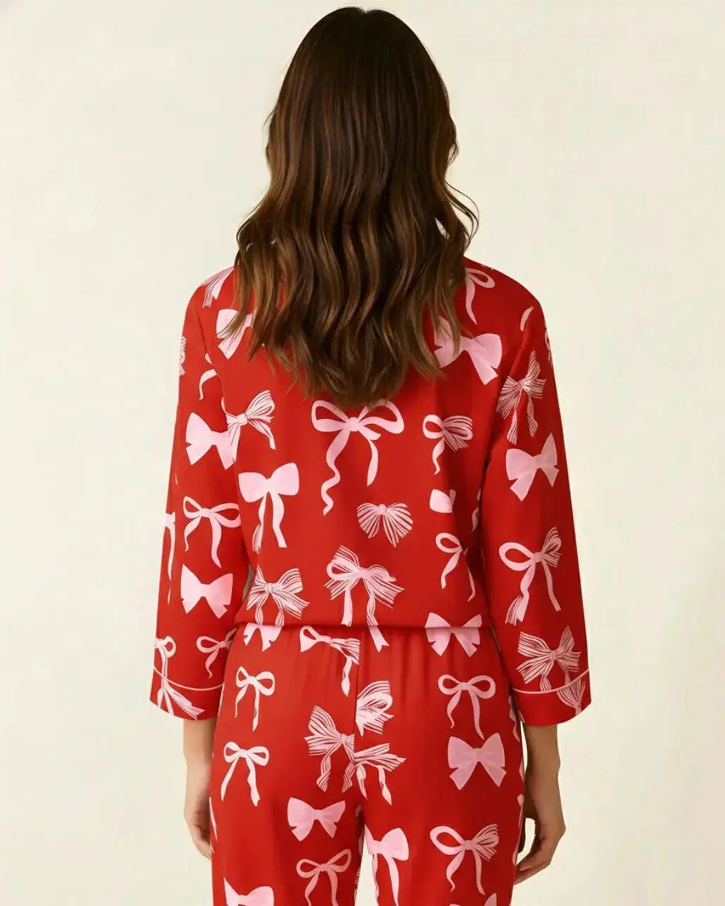 Buttery Soft Bow Print Pajama Set OMFORT