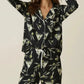 Black Martini Print Pajama Set OMFORT