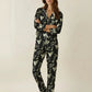 Black Martini Print Pajama Set OMFORT