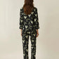 Black Martini Print Pajama Set OMFORT