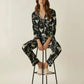 Black Martini Print Pajama Set OMFORT