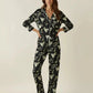 Black Martini Print Pajama Set OMFORT