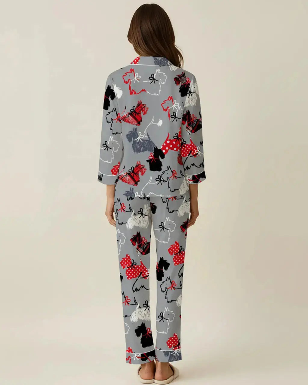 Scottie Dog Pattern Pajama Set OMFORT