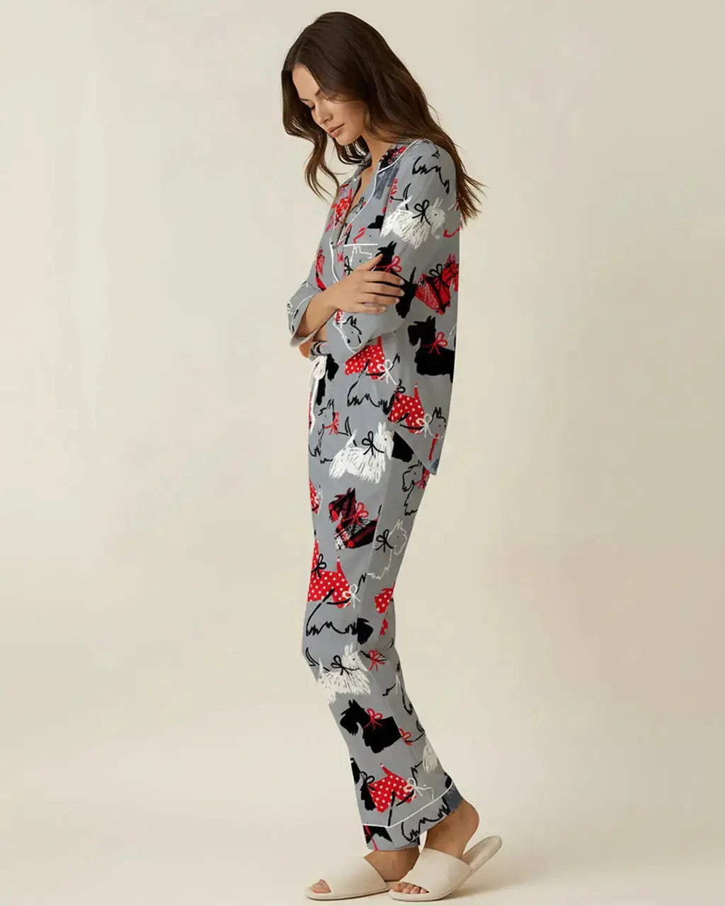 Scottie Dog Pattern Pajama Set OMFORT