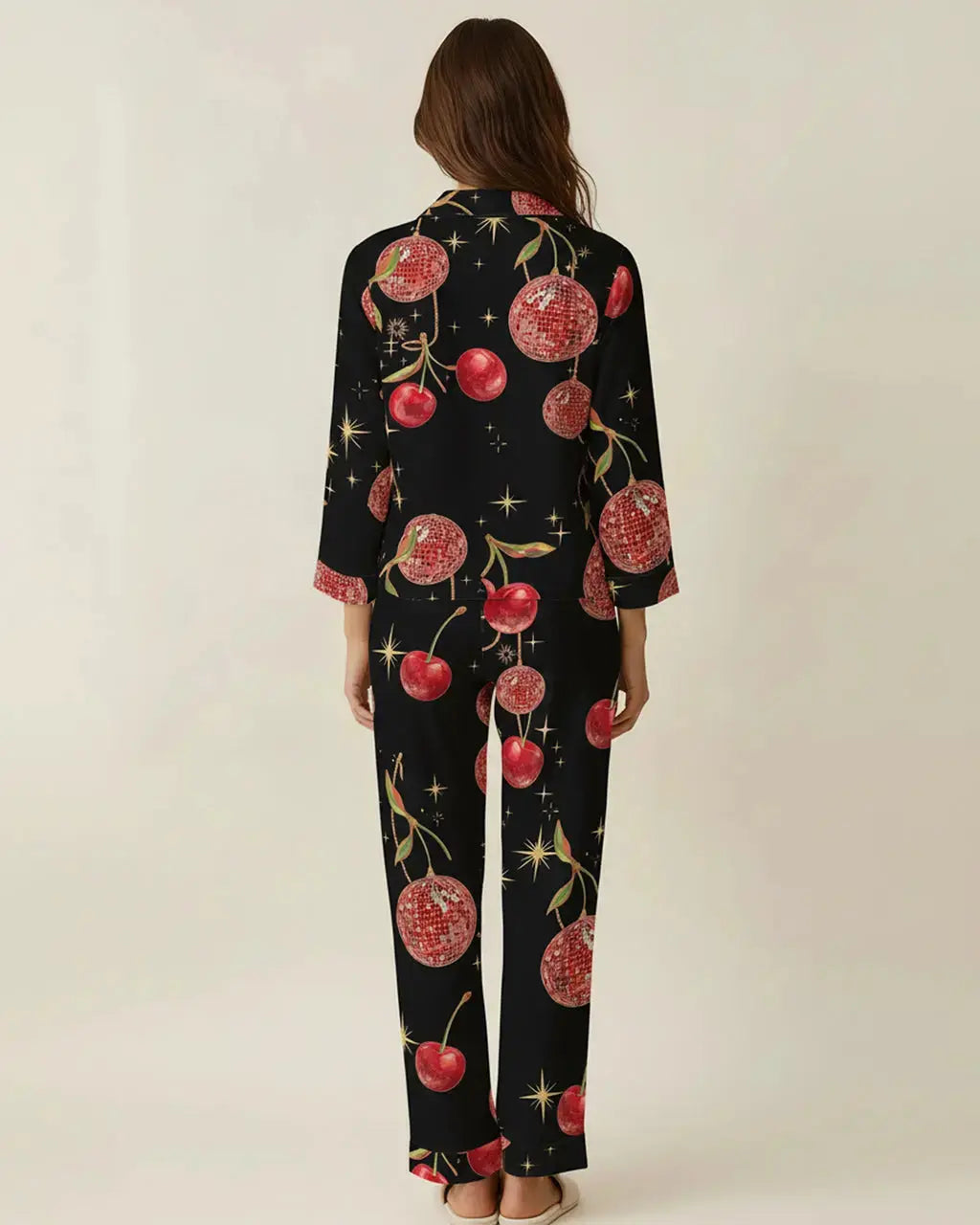 Vintage Cherry Pattern Pajama Set OMFORT