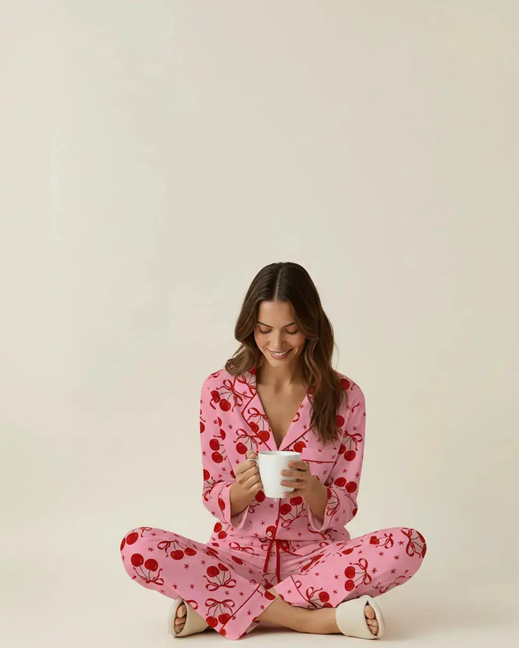 Cherry Bow Pattern Pajama Set OMFORT