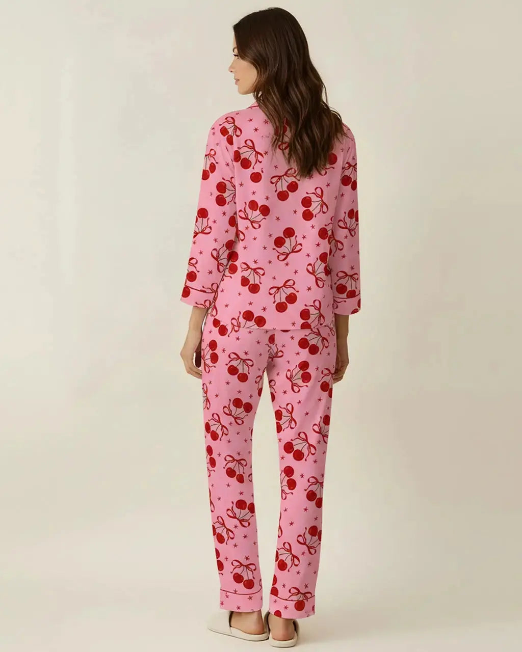 Cherry Bow Pattern Pajama Set OMFORT