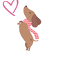 Dachshund with Pink Scarf Graphic Short Sleeve Sleep Dress OMFORT