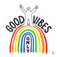 "Good Vibes Only" Rainbow Print Nightdress OMFORT