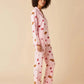 Strawberry Croissant Print Pink Pajama Set OMFORT