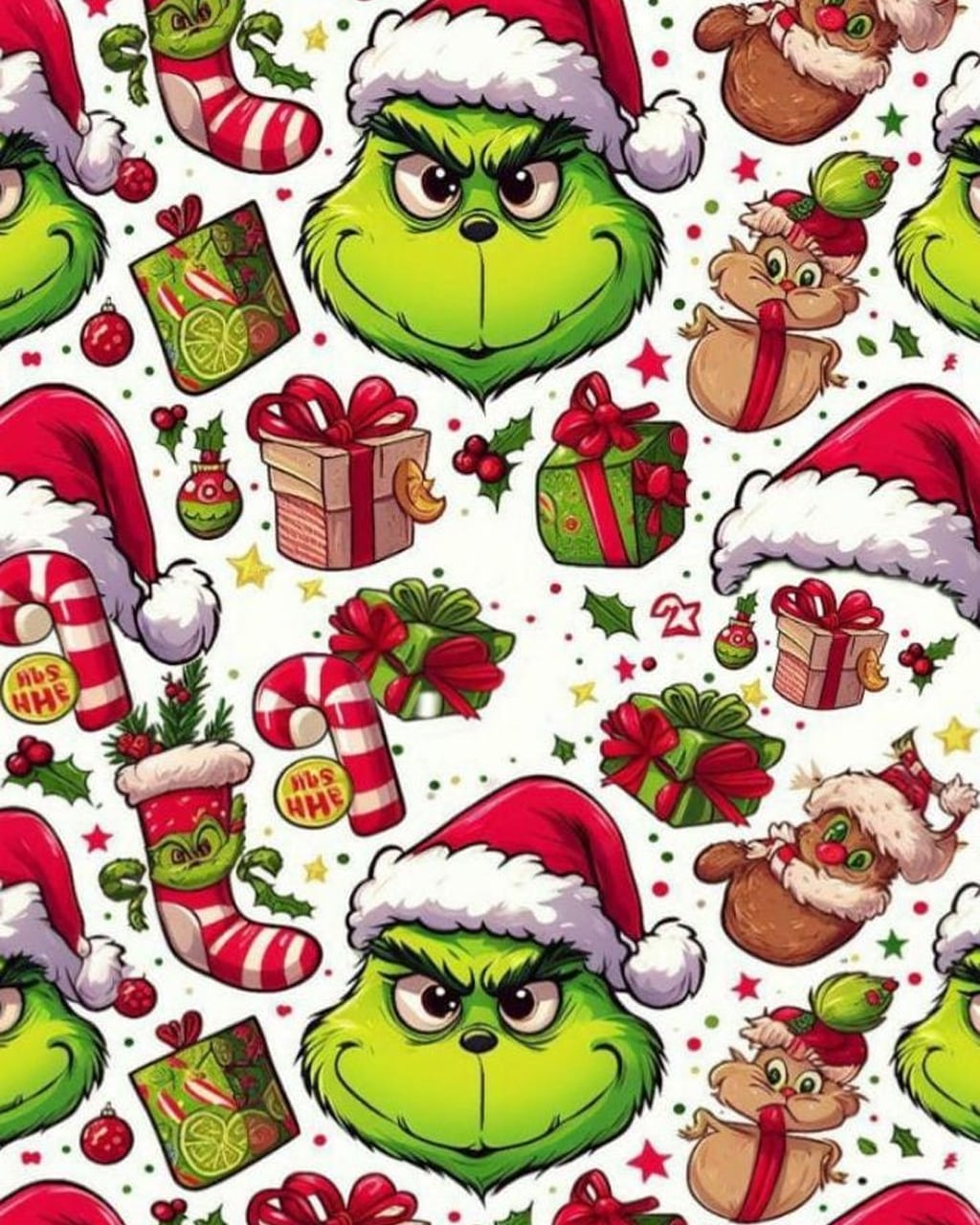 Christmas Grinch Print Pajama Set OMFORT