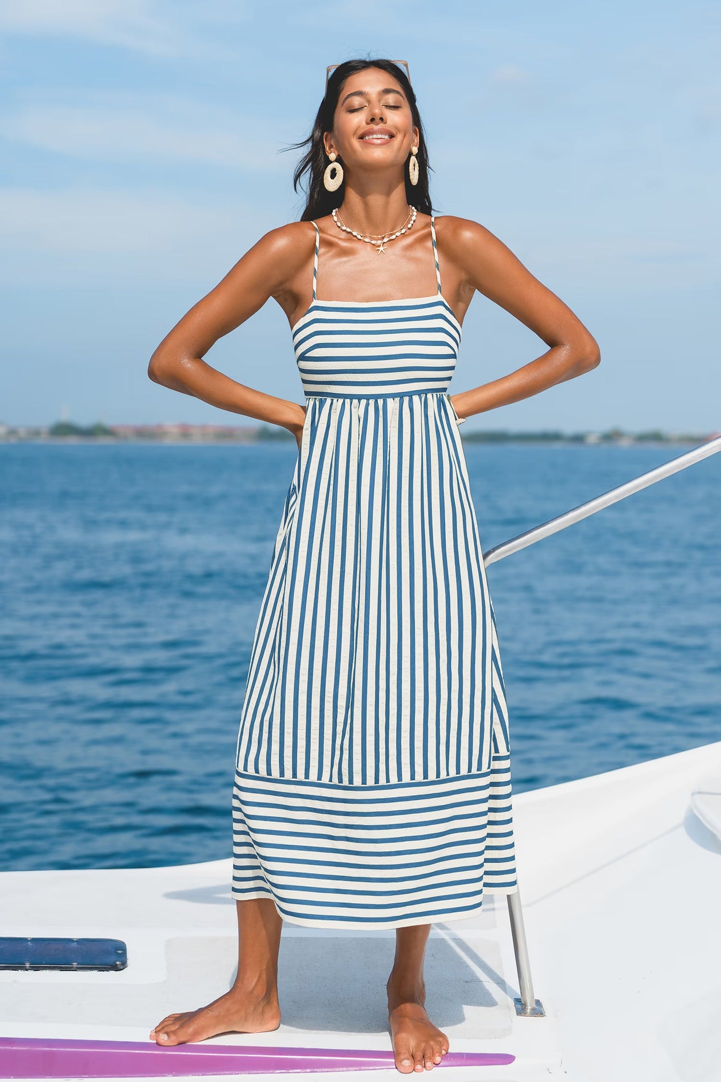 So Grounding Striped Maxi Dress OMFORT