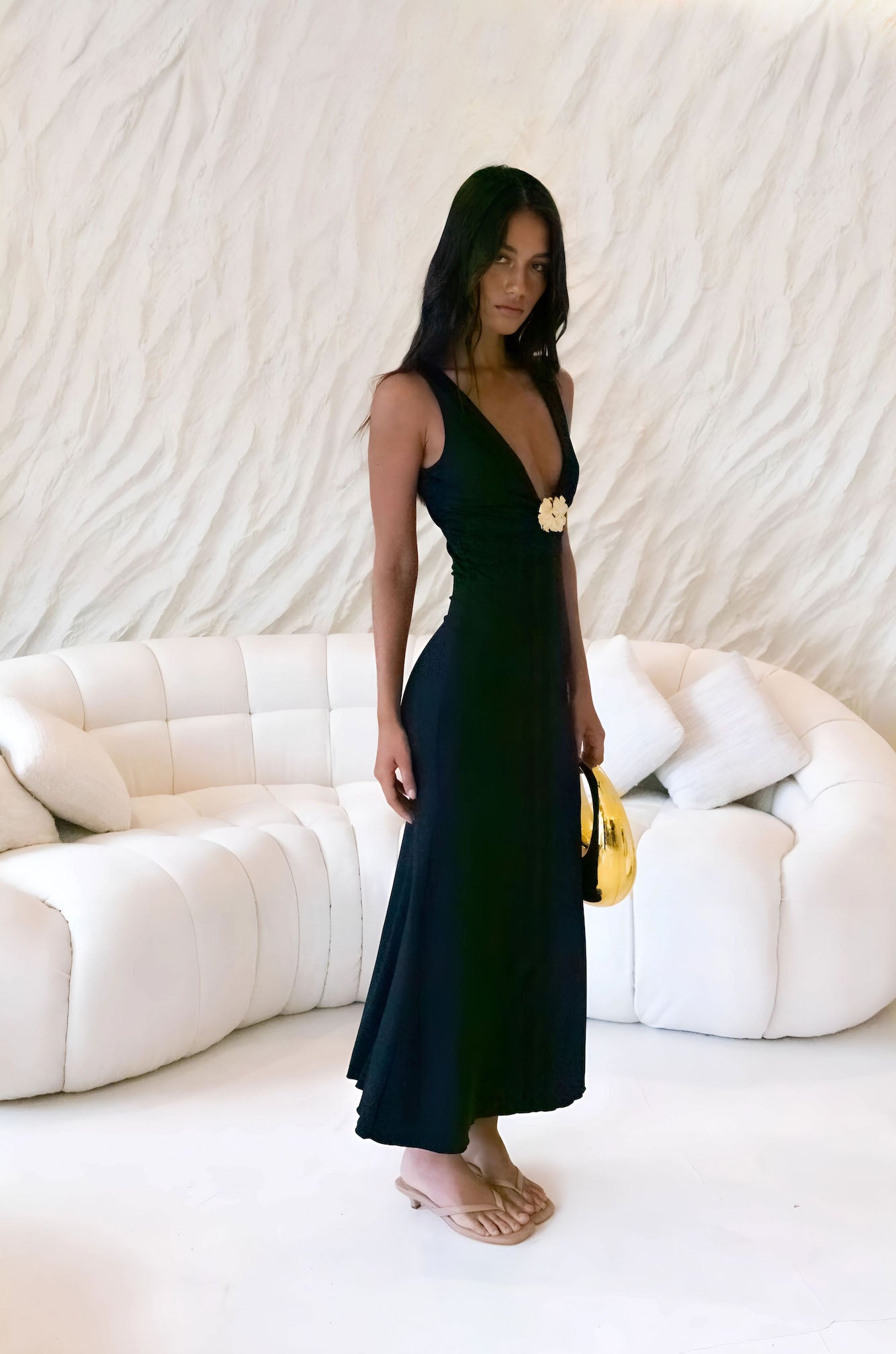Coastal Caprice Maxi Dress Black OMFORT
