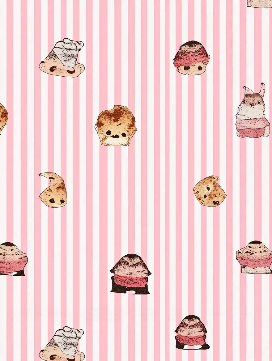 Fine Stripe Abstract Cute Print Lapel Tie-waist Pajama Set OMFORT