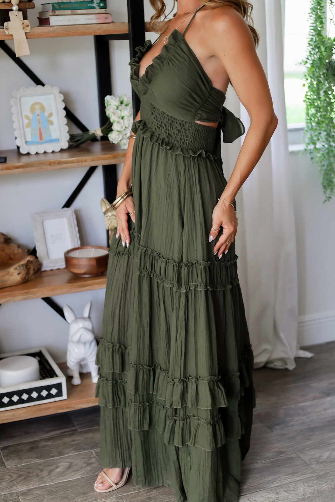 Michelle Ruffle Maxi Dress - 2 Colors OMFORT