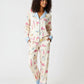 Character Print Blue Stripe Lapel Pajamas OMFORT