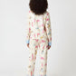 Character Print Blue Stripe Lapel Pajamas OMFORT