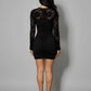 Lace Hollow Out Knot-Front Bodycon Mini Skirt SOLACE