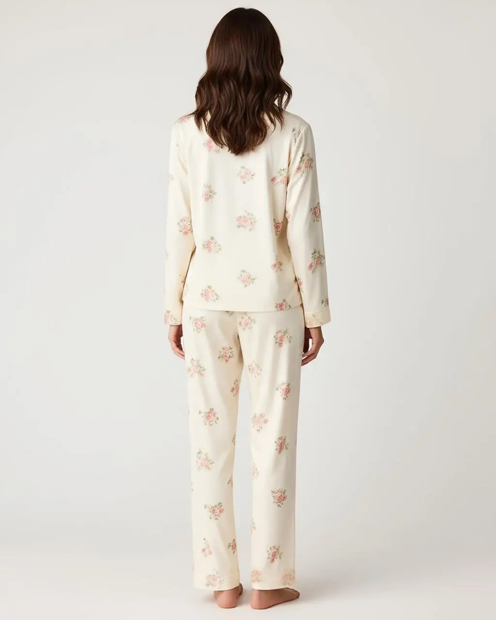 Retro Floral Collar Two-Piece Pajamas Set OMFORT