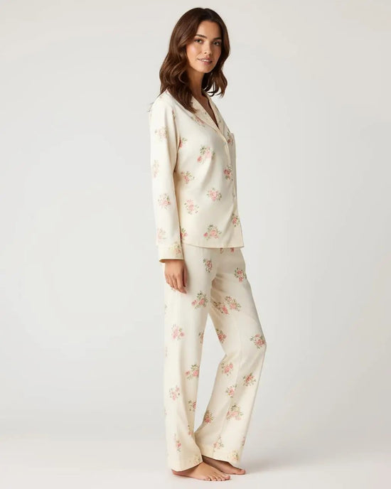 Retro Floral Collar Two-Piece Pajamas Set OMFORT