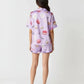 Macaron Print Soft-Touch Collared Pajamas OMFORT