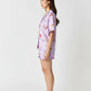 Macaron Print Soft-Touch Collared Pajamas OMFORT