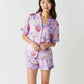 Macaron Print Soft-Touch Collared Pajamas OMFORT