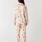 Multi-Element Cartoon Print Lapel Pajama Set OMFORT