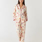 Multi-Element Cartoon Print Lapel Pajama Set OMFORT