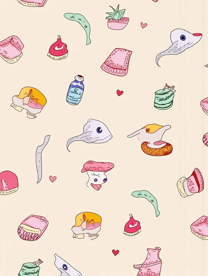 Multi-Element Cartoon Print Lapel Pajama Set OMFORT