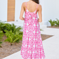 Colette Pink Lace Print Maxi Dress OMFORT