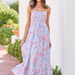 Ashley Blue Floral Maxi Dress OMFORT