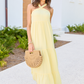 Crystal Yellow Halter Maxi Dress OMFORT
