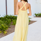 Crystal Yellow Halter Maxi Dress OMFORT