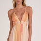 Deep V Neck Stripe Maxi OMFORT