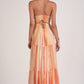 Deep V Neck Stripe Maxi OMFORT