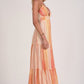 Deep V Neck Stripe Maxi OMFORT