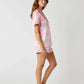 Dreamy Unicorn Print Pink Ice Silk Pajama Set OMFORT