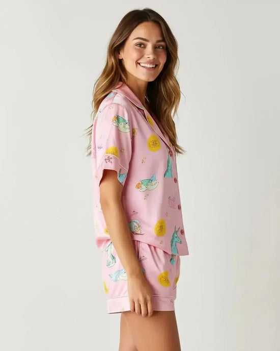Fairy Tale Unicorn Series Ice Silk Pajama Set OMFORT