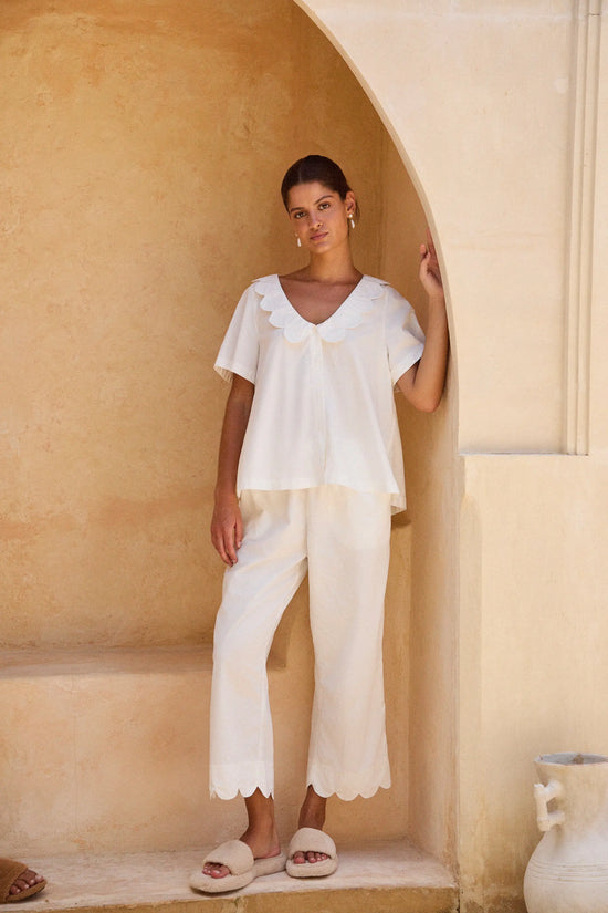 Penelope Sleep Set - Pants - Cotton Modal - Off White OMFORT