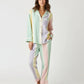 Striped Contrast-Color Long Pajama Set OMFORT