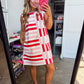 Fun Times Red & Pink Stripe Dress OMFORT