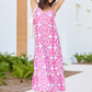 Colette Pink Lace Print Maxi Dress OMFORT
