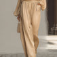 Off-the-shoulder Lantern Sleeve Satin Wide-leg Suit omfort