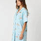 Lapel Leopard Print Shirt Dress Pajama Set OMFORT