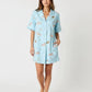 Lapel Leopard Print Shirt Dress Pajama Set OMFORT