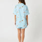 Lapel Leopard Print Shirt Dress Pajama Set OMFORT