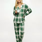 Green Plaid Long Pajama Set OMFORT