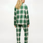 Green Plaid Long Pajama Set OMFORT